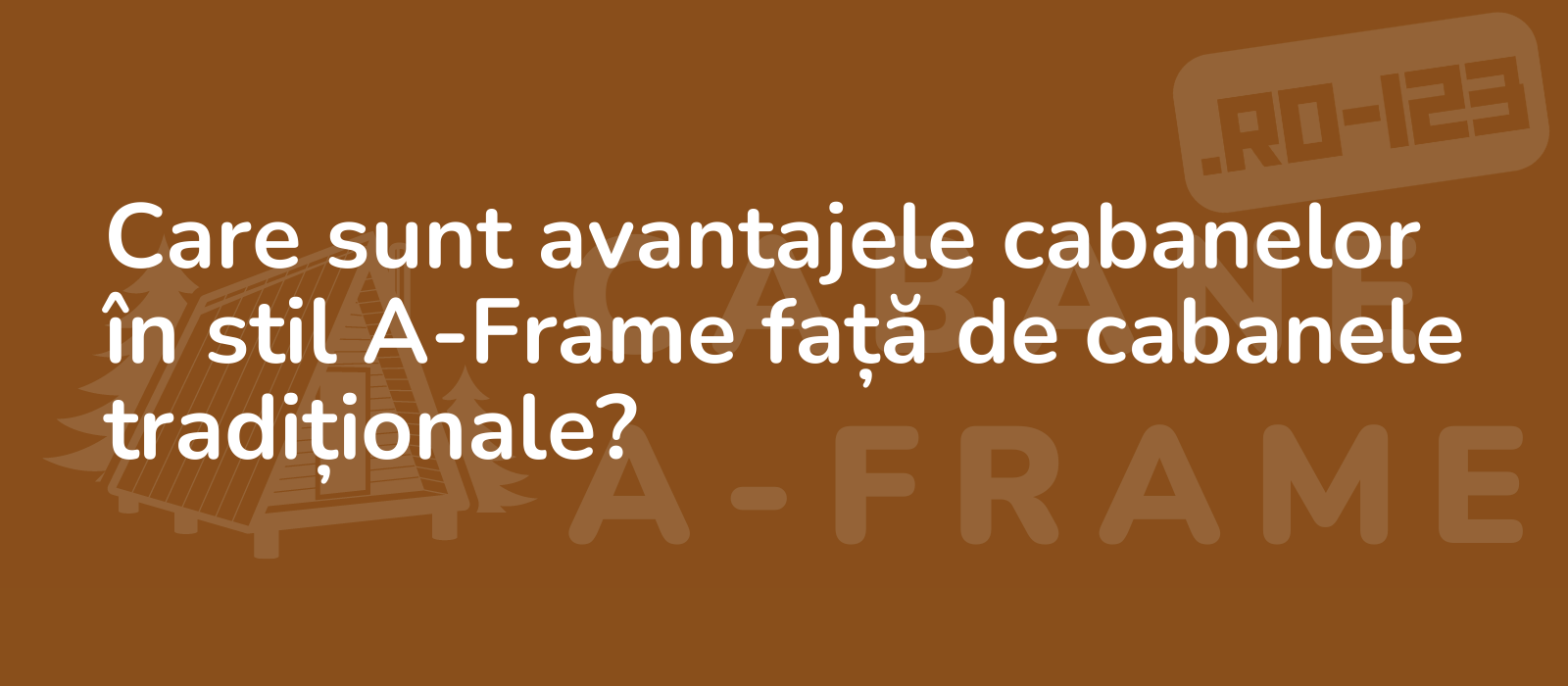 Care sunt avantajele cabanelor în stil A-Frame față de cabanele tradiționale?