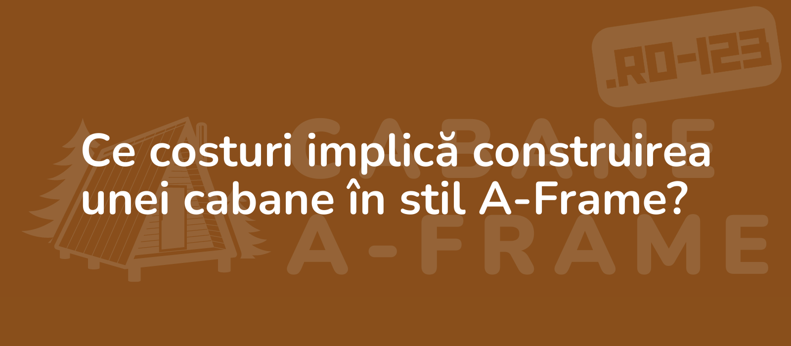 Ce costuri implică construirea unei cabane în stil A-Frame?