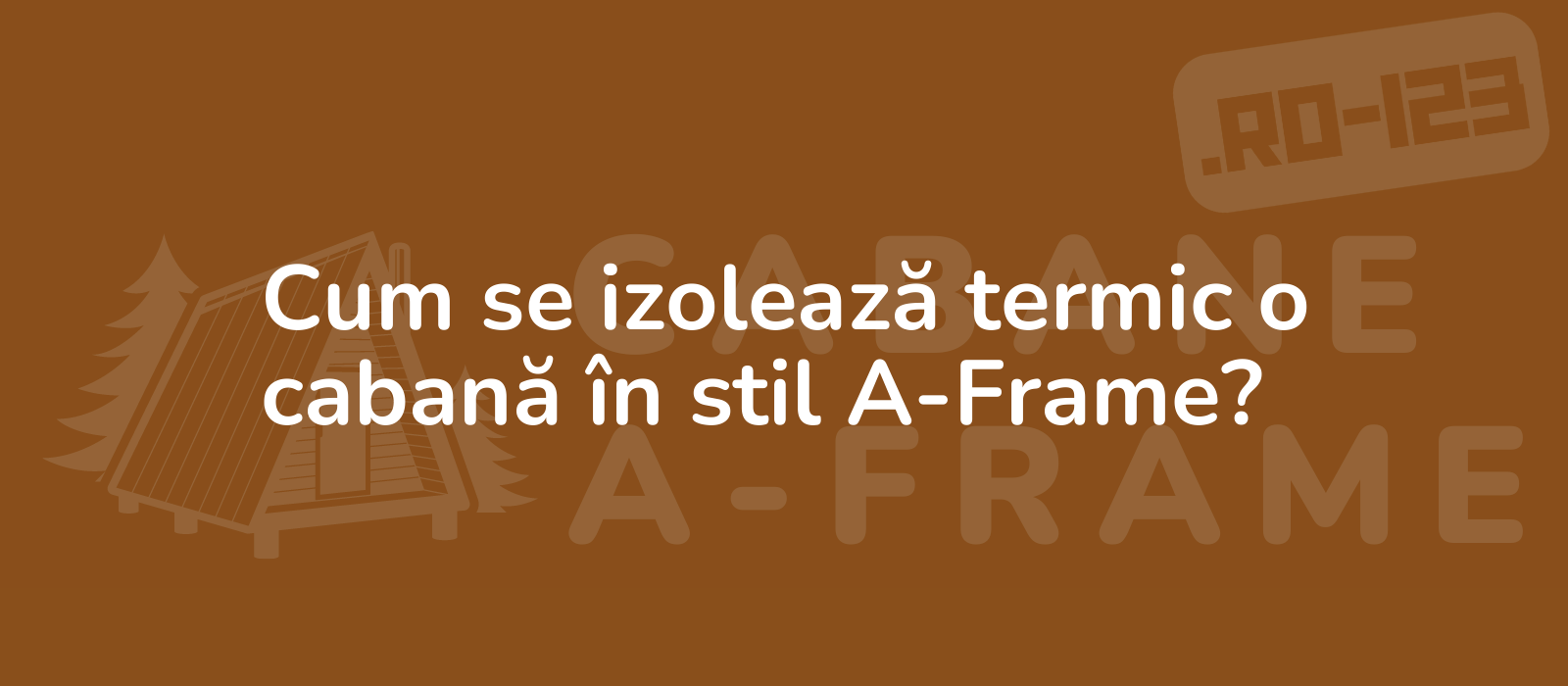 Cum se izolează termic o cabană în stil A-Frame?