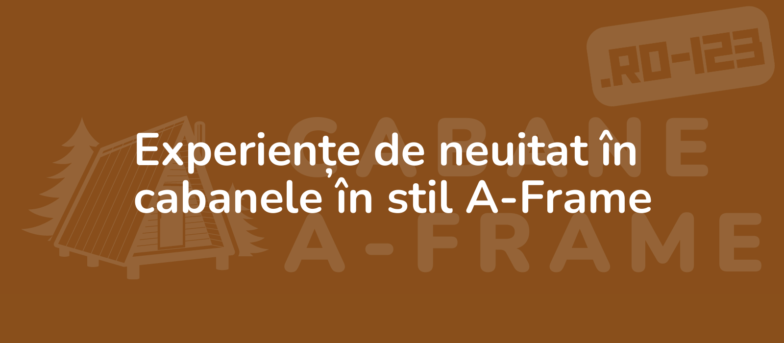 Experiențe de neuitat în cabanele în stil A-Frame