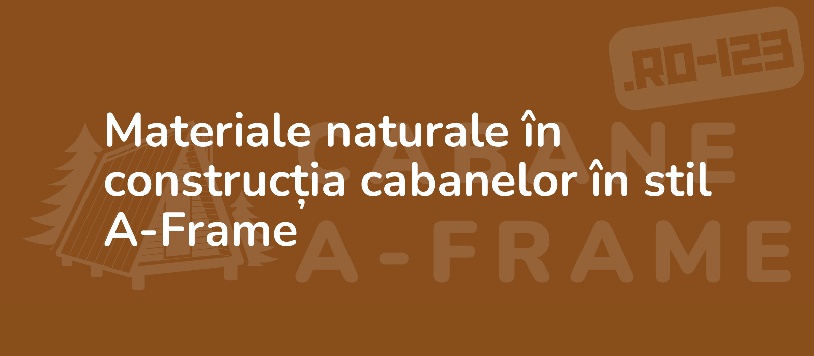 Materiale naturale în construcția cabanelor în stil A-Frame