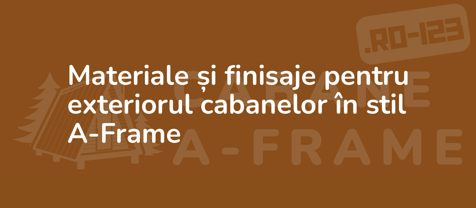 Materiale și finisaje pentru exteriorul cabanelor în stil A-Frame